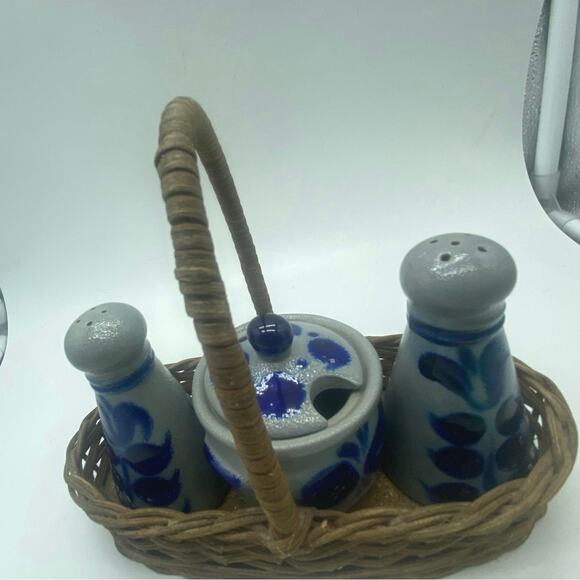 Vintage Salt Glaze Picnic Condiment Salt and Pepper Honey/mustard Germany? - Picture 4 of 5